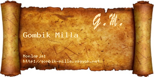 Gombik Milla névjegykártya